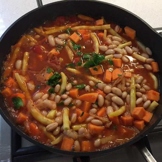 Greek Beans and Sweet Potato